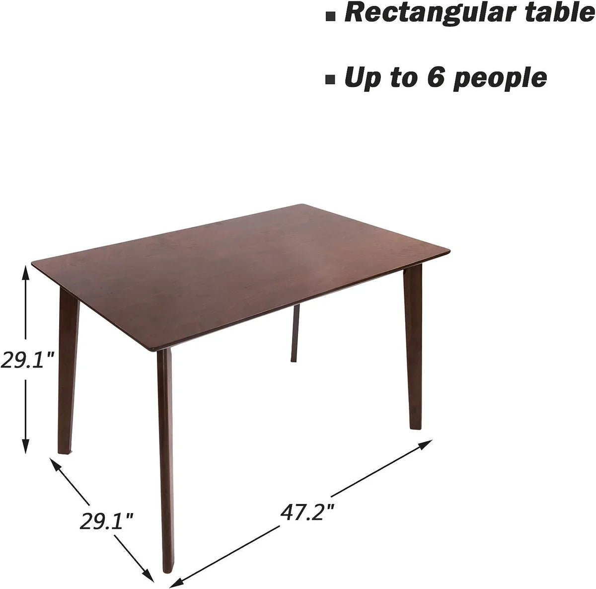 5 Piece Dining Table Set, 1 Dining Table 47.2  for 4-6 with 4 Dining Chairs Mid-Century Wood Kitchen Dining Set