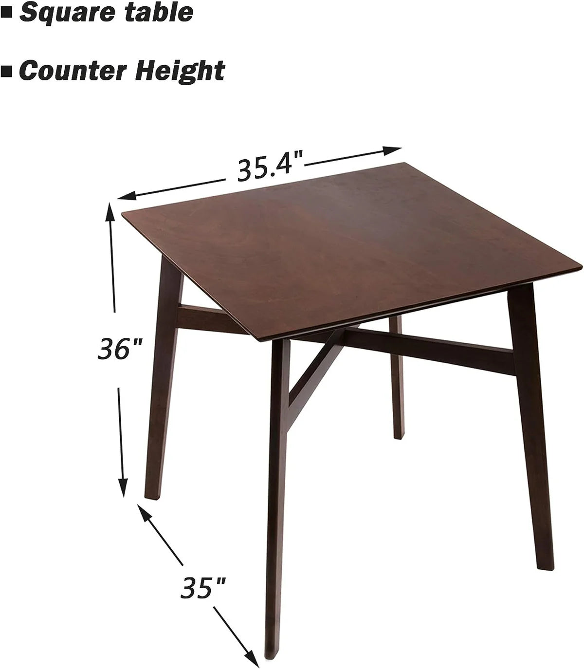 5 Piece Bar Table Set, 1 Bar Table 36  for 2-4 with 4 Bar Stools Mid Century Kitchen Dining Table Set