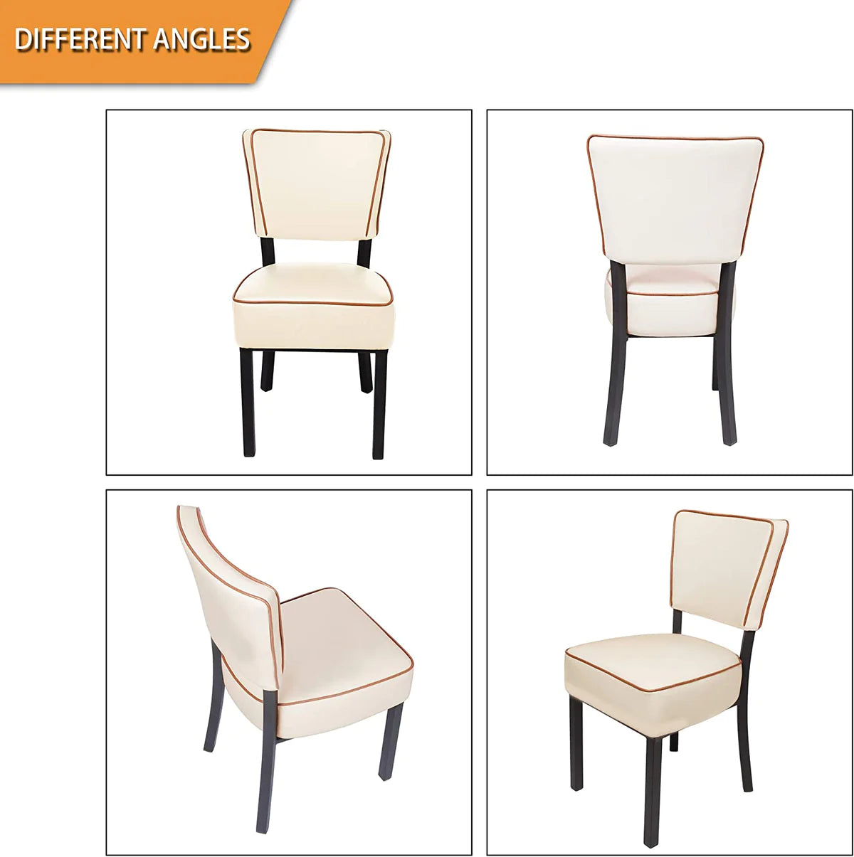 2 Set of  Leather Side Chairs Kitchen Dining Chairs with Upholstered and Backrest, Multiple colors
