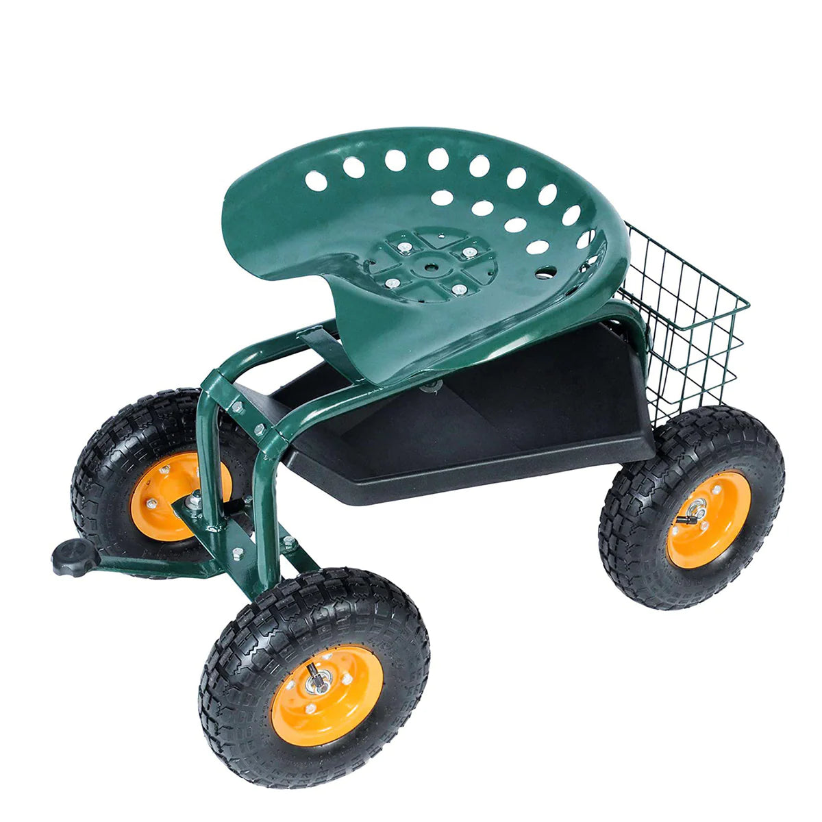 Rolling Garden Cart with Seat Lawn Yard Patio Work Seat