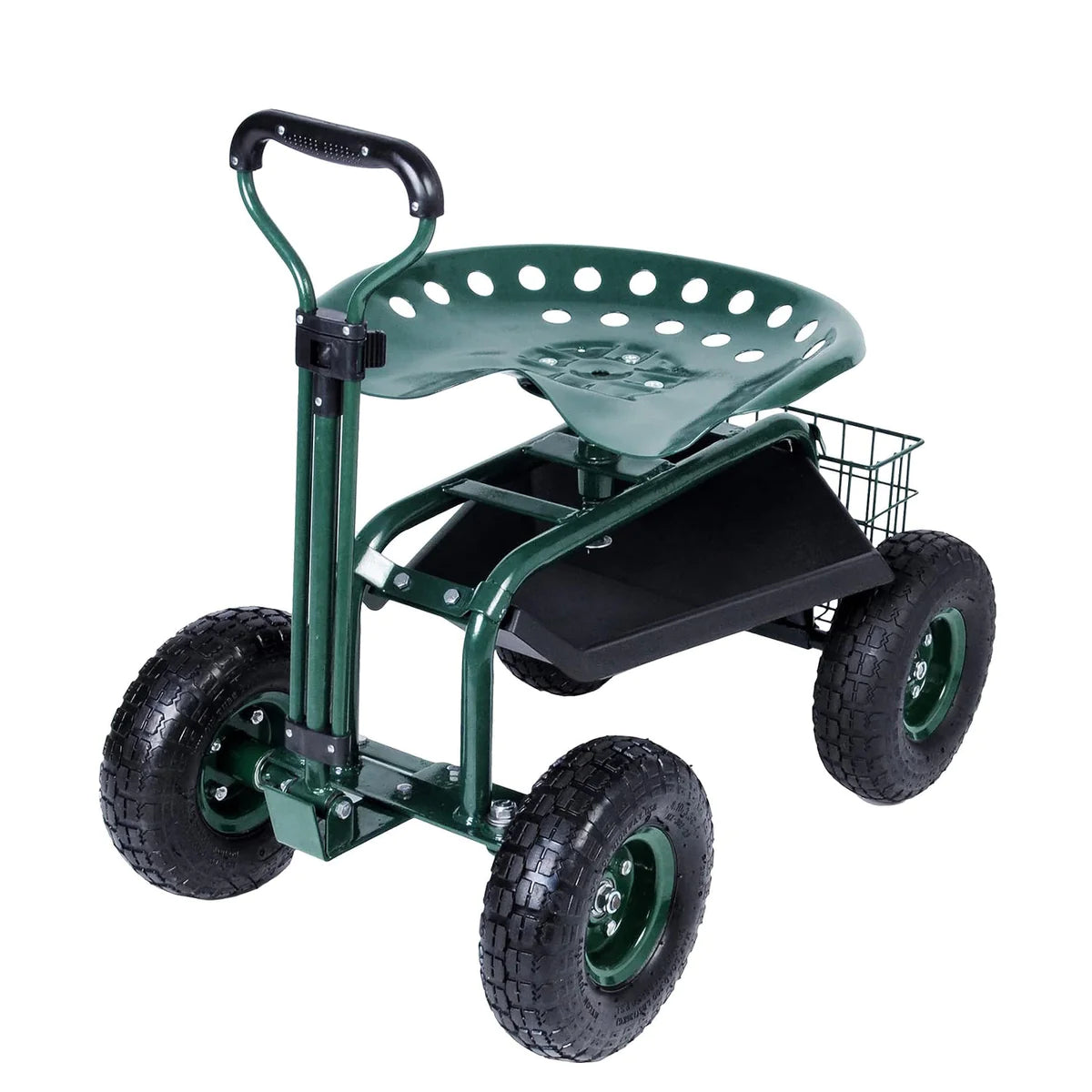 Rolling Garden Cart with Seat Lawn Yard Patio Work Seat Gardening Stool