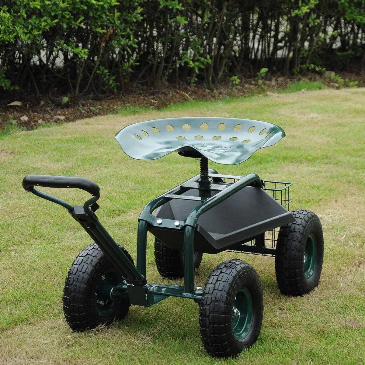 Rolling Garden Cart with Seat Lawn Yard Patio Work Seat Gardening Stool