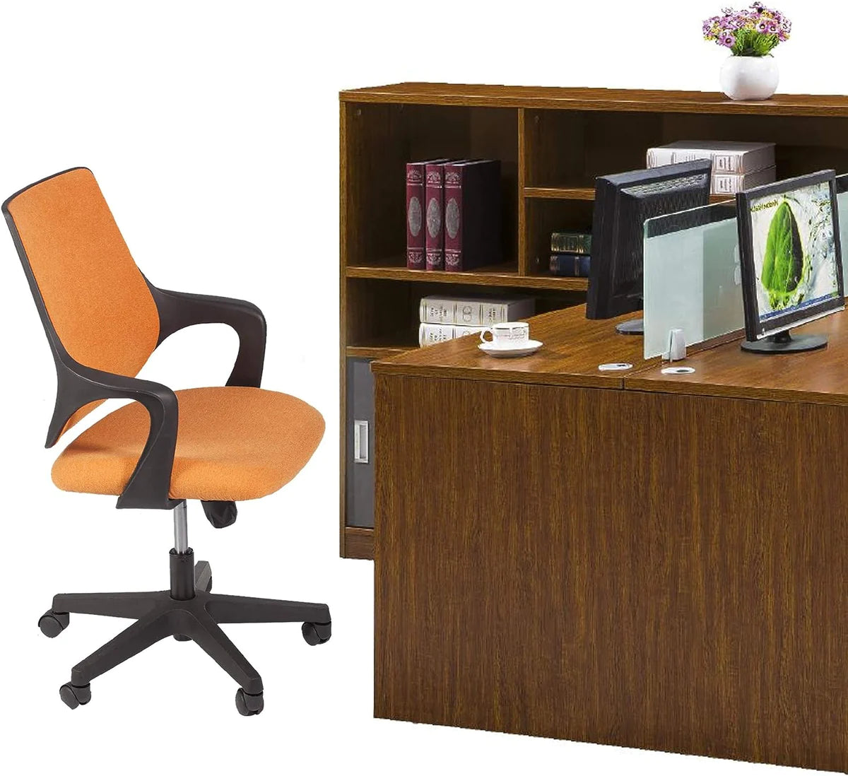 Ergonomic Chair Height Adjustable Swivel with Cuddle Back and Padded Seat For Office & Home