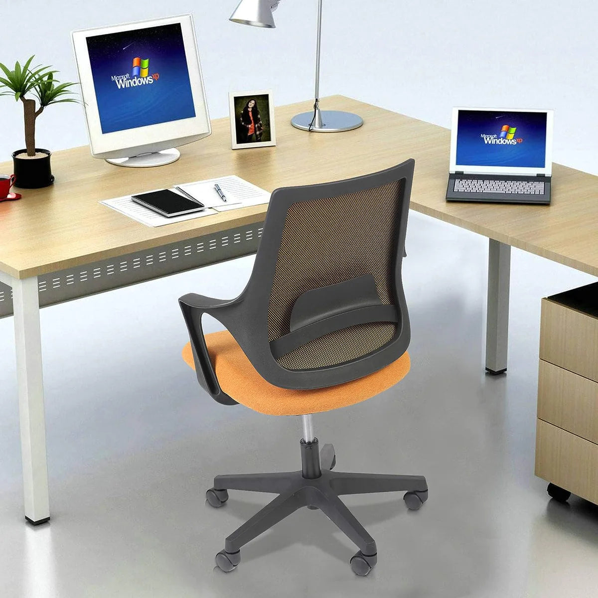 Ergonomic Chair Height Adjustable Swivel with Cuddle Back and Padded Seat For Office & Home