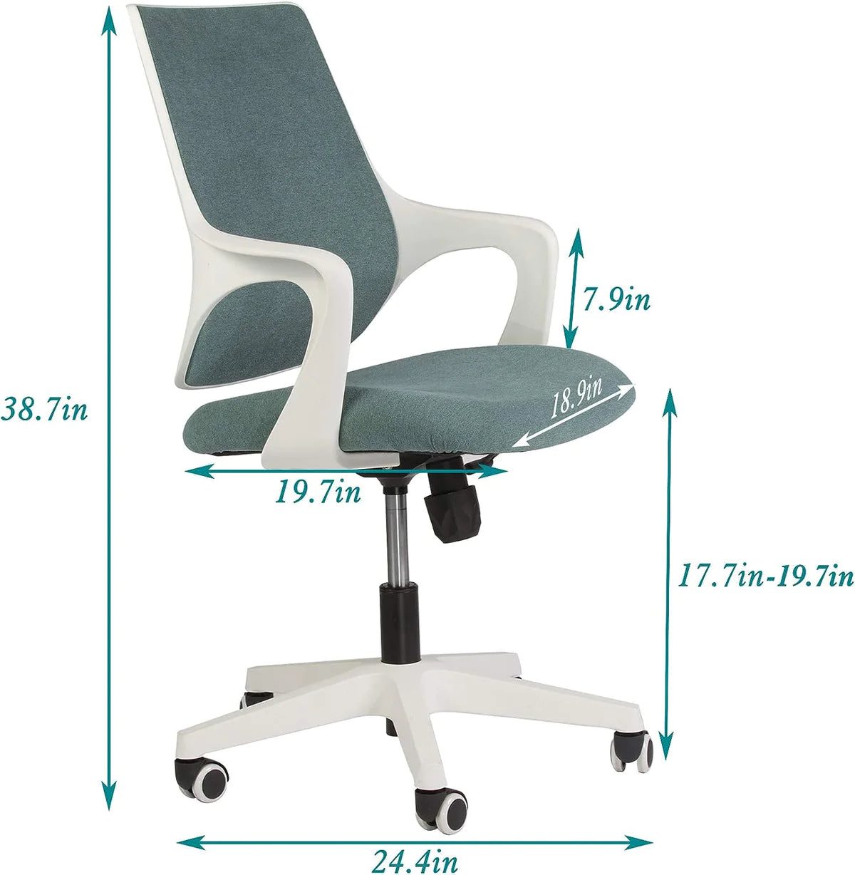 Ergonomic Chair Height Adjustable Swivel with Cuddle Back and Padded Seat For Office & Home