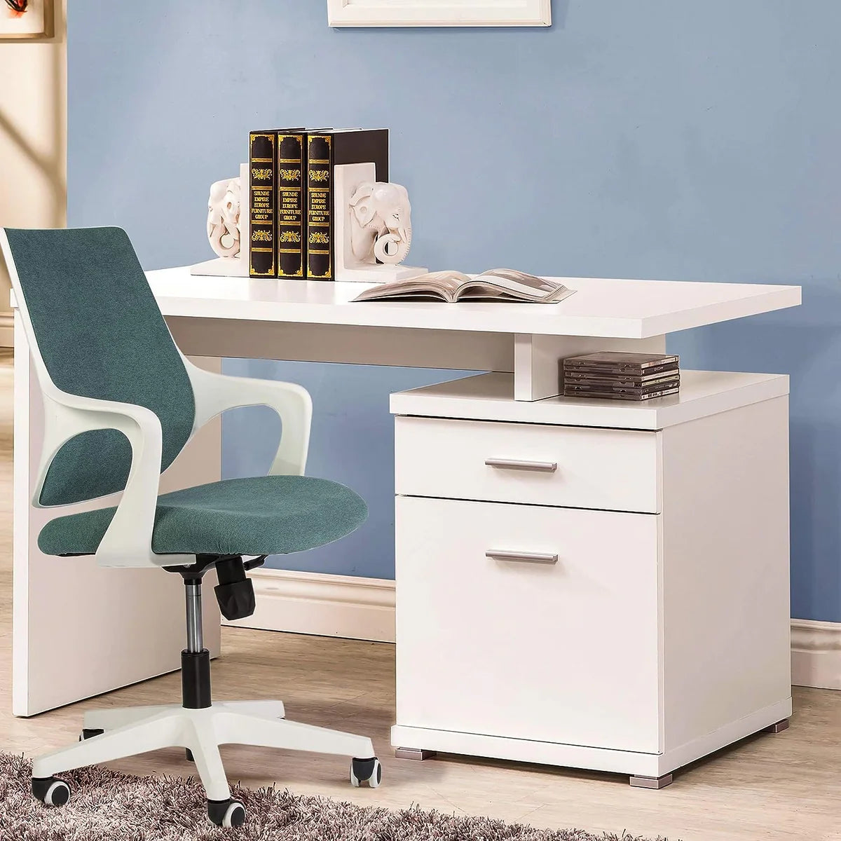 Ergonomic Chair Height Adjustable Swivel with Cuddle Back and Padded Seat For Office & Home