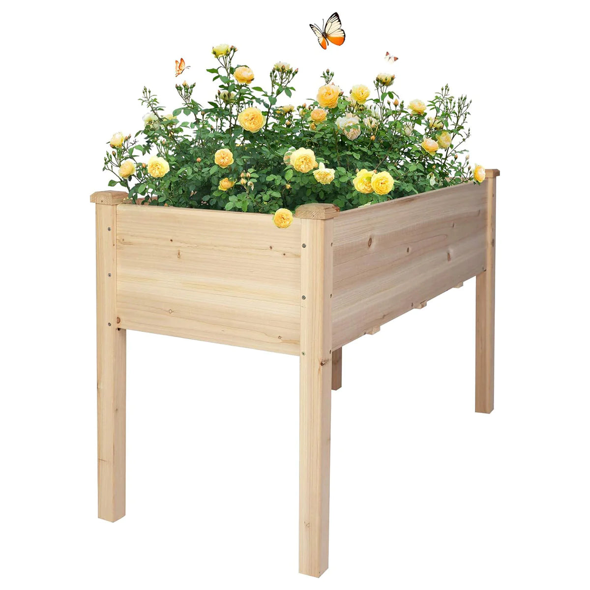 90 x22 x9  Raised Garden Bed Wooden Planter Box with 2 Separate Planting Space