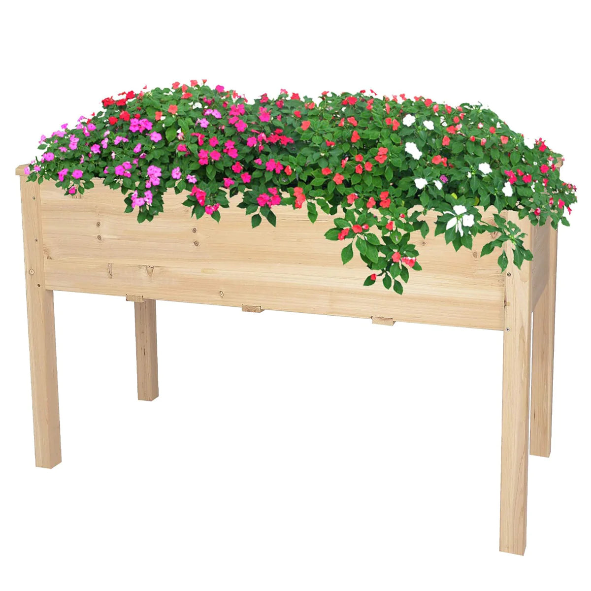 90"x22”x9” Raised Garden Bed Wooden Planter Box with 2 Separate Planting Space