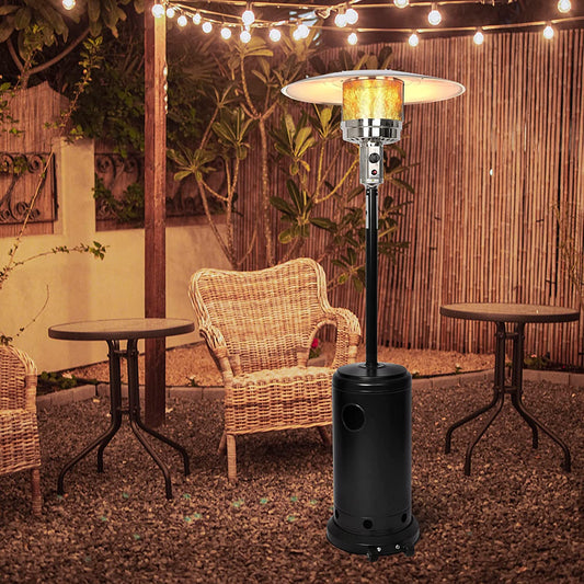 87" Outdoor Patio Heater Standing Gas LP Propane Heater with Wheels, 36000 BTU, Black