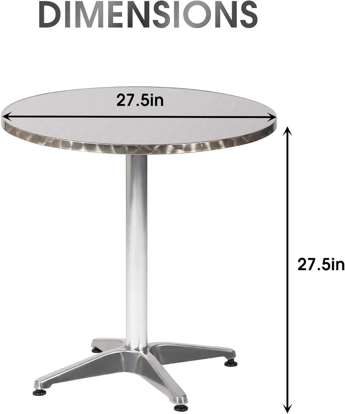 Outdoor courtyard recreation metal round table, X-shaped Base, Multiple dimensions
