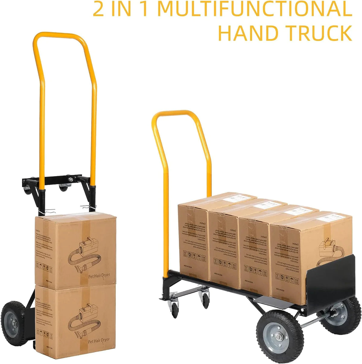 Four Wheels Multiple Modes Height Adjustable Portable Trolley, 330lbs Capacity