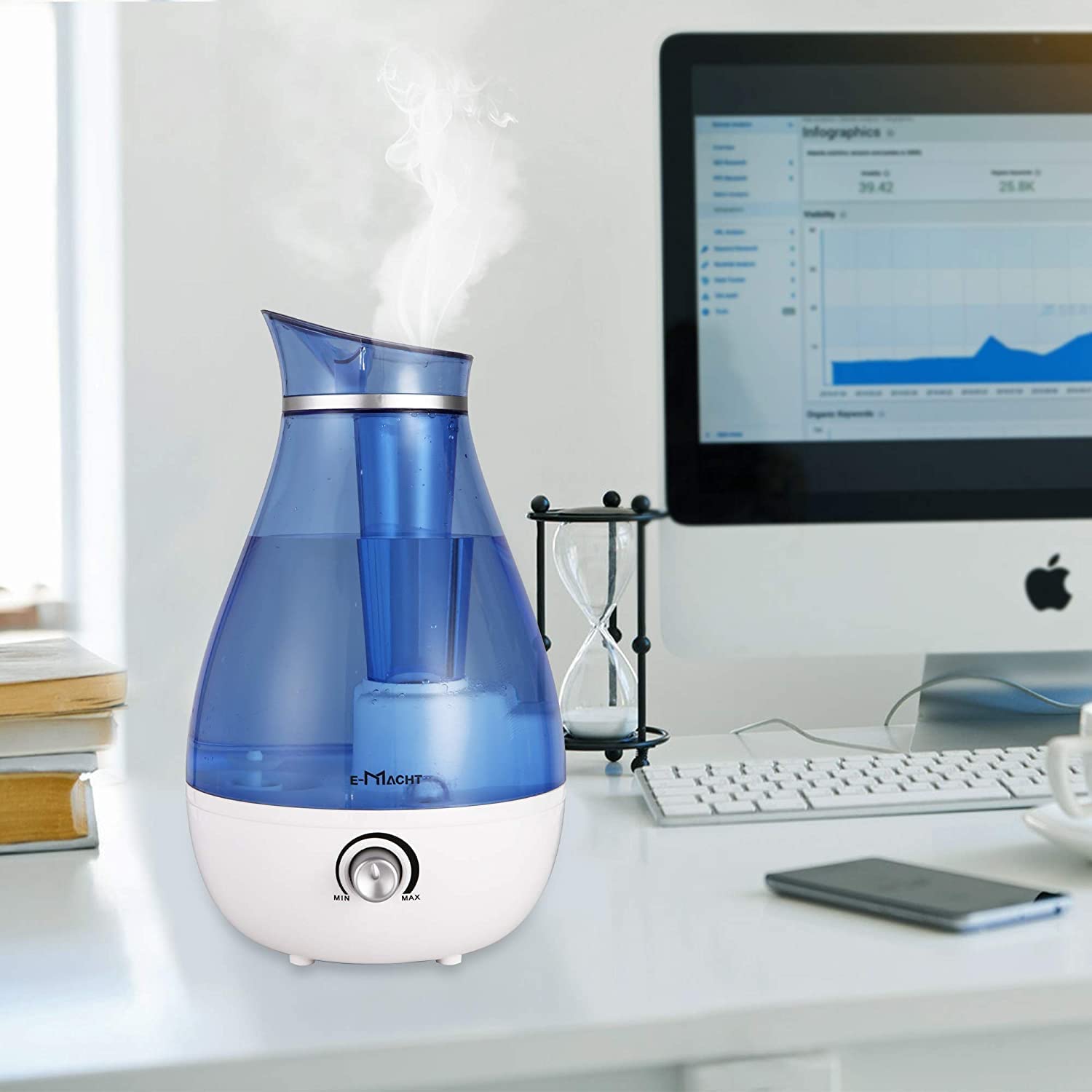 Humidifiers Quiet Ultrasonic Cool Mist Humidifier 2.5L w/ Auto Shut-Off, Blue