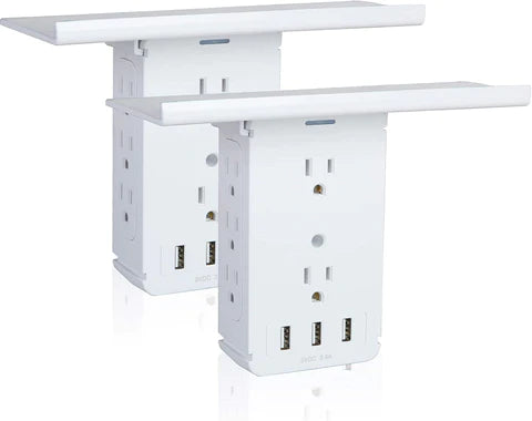 Wall Outlet Extender-2 Pack Surge Protector Multifunctional Outlet Wall Plug with 3 USB Ports