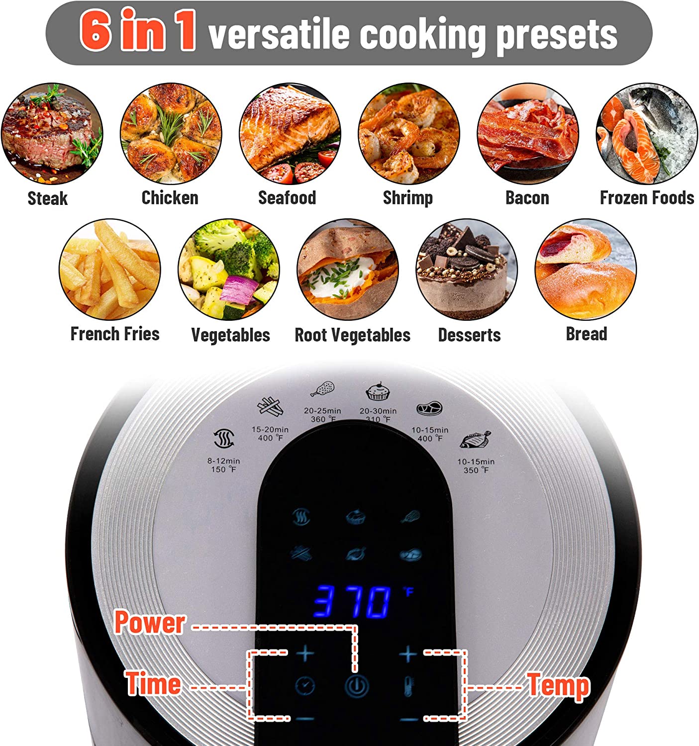 3.8 Quart Air Fryer, Electric Hot Oven Oilless Cooker with LCD Digital Screen | karmasfar.us