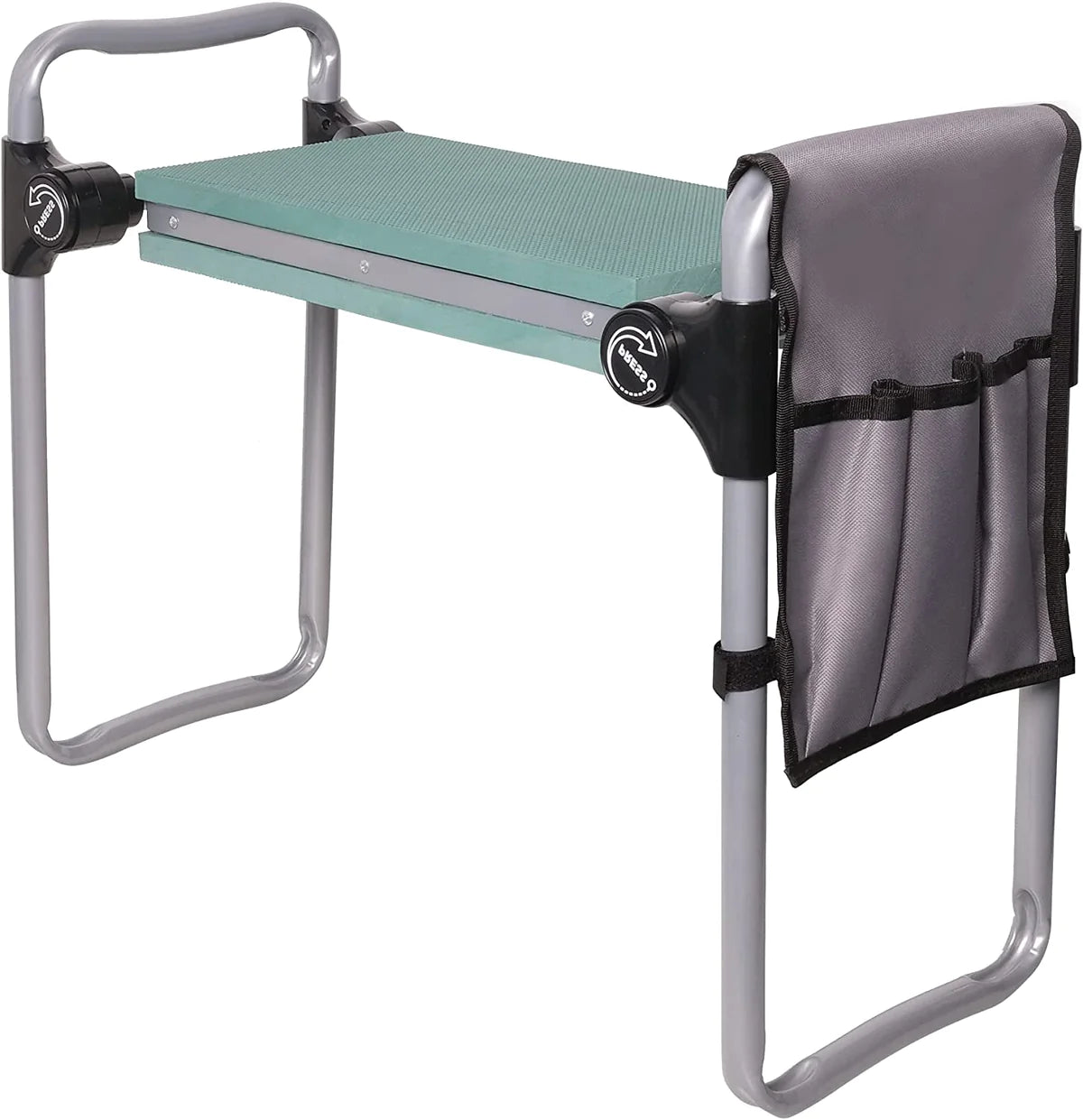 Portable Foldable Garden Kneeler Bench with Tools Bag, Green