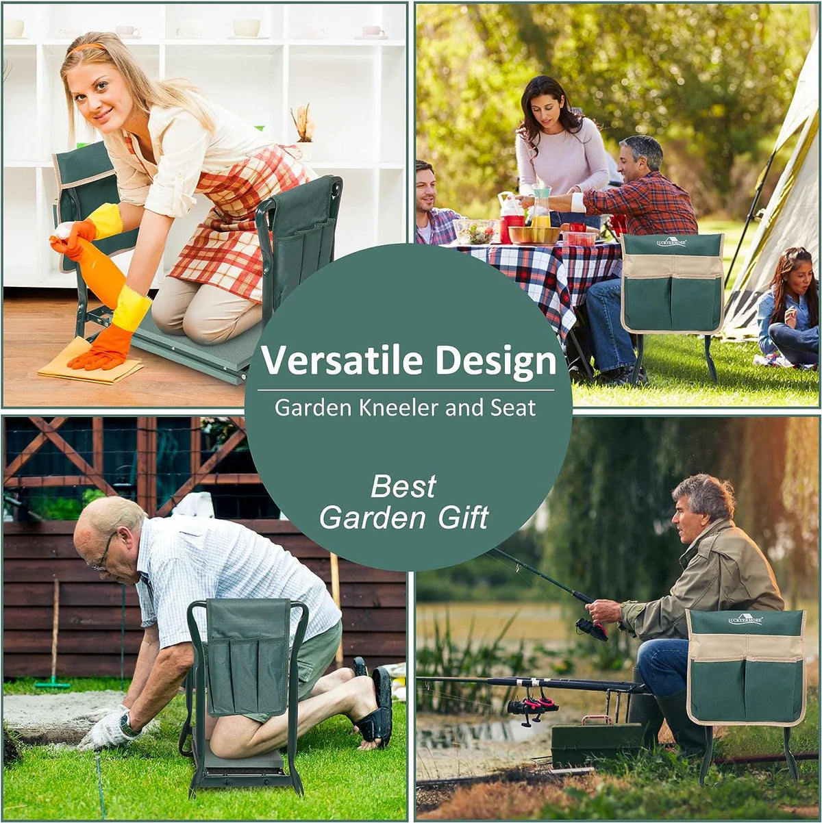Widen Garden Kneeler Folding Garden Stools Bench and Seat with 2 Tool Pouches