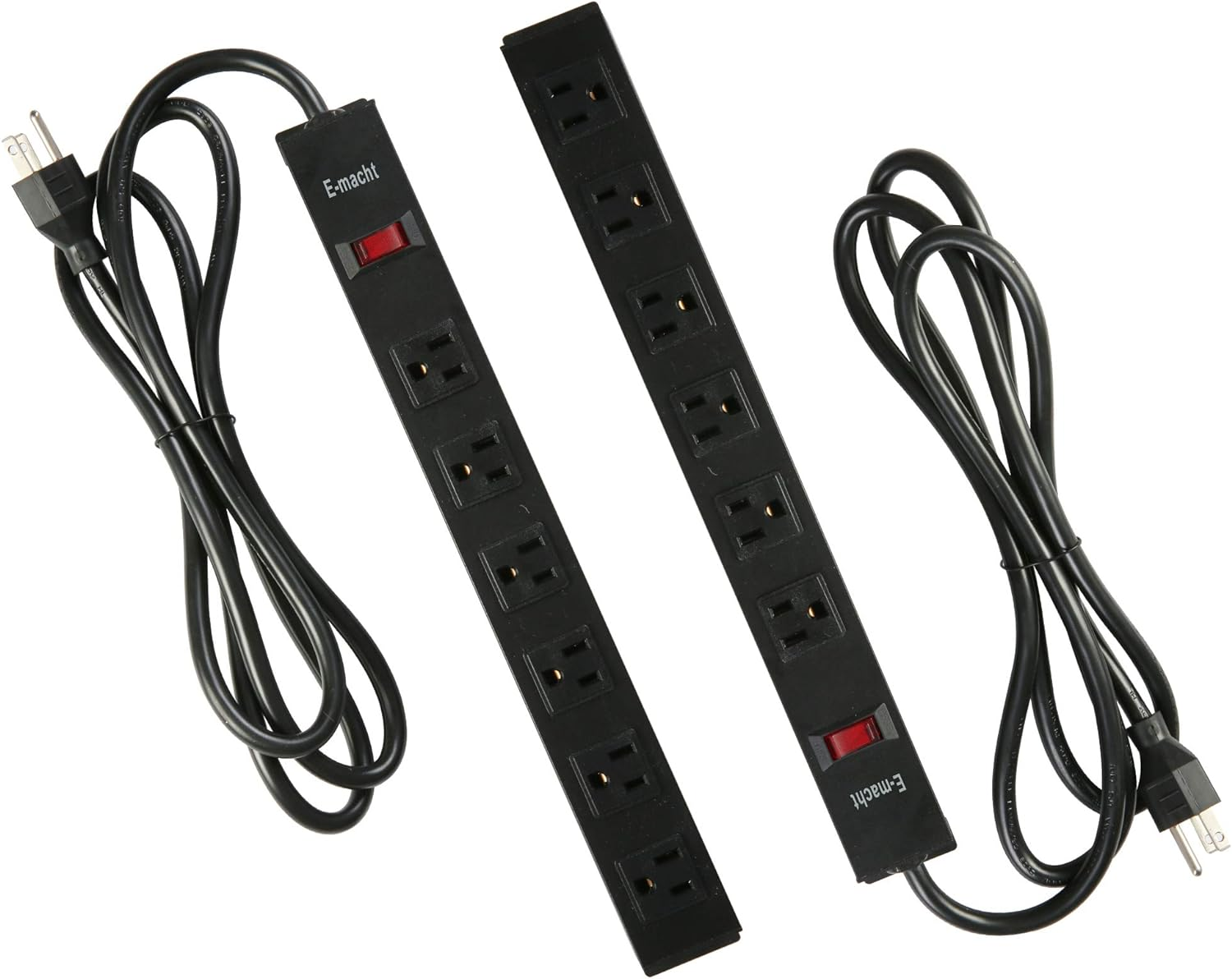 6 Outlet Heavy Duty Power Strip 2 Pack Metal Power Outlet