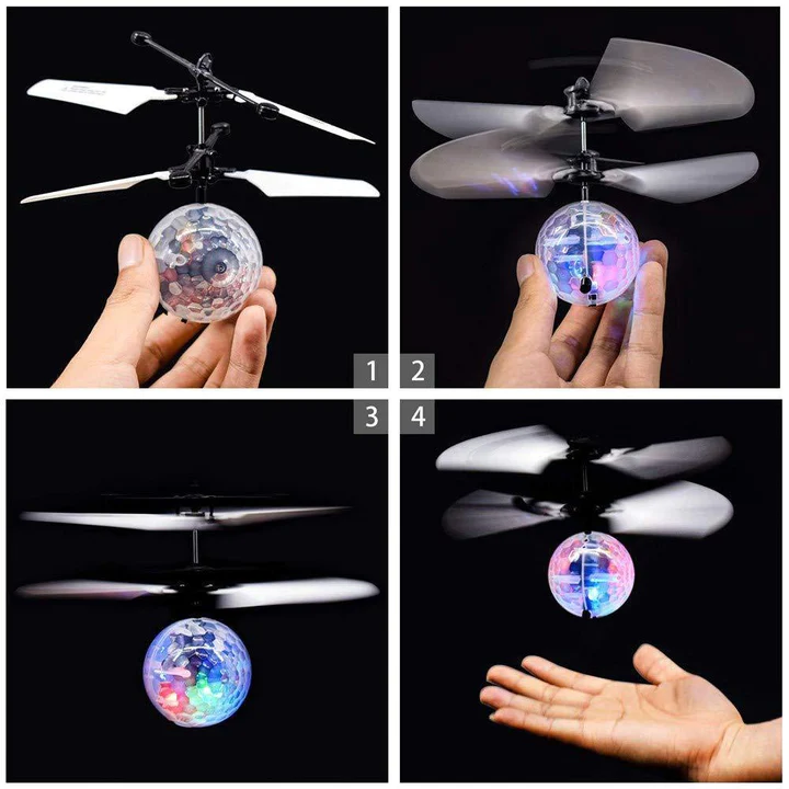 Flying Ball Infrared Induction Flying Toy for Kids Adults Built-in LED Light