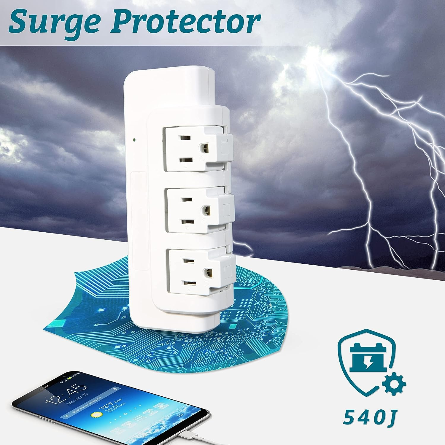 Portable Power Strip Tower 3 Outlets with Extender Multi Sockets Wall Mount for Home Office (2 pcs without shelf)