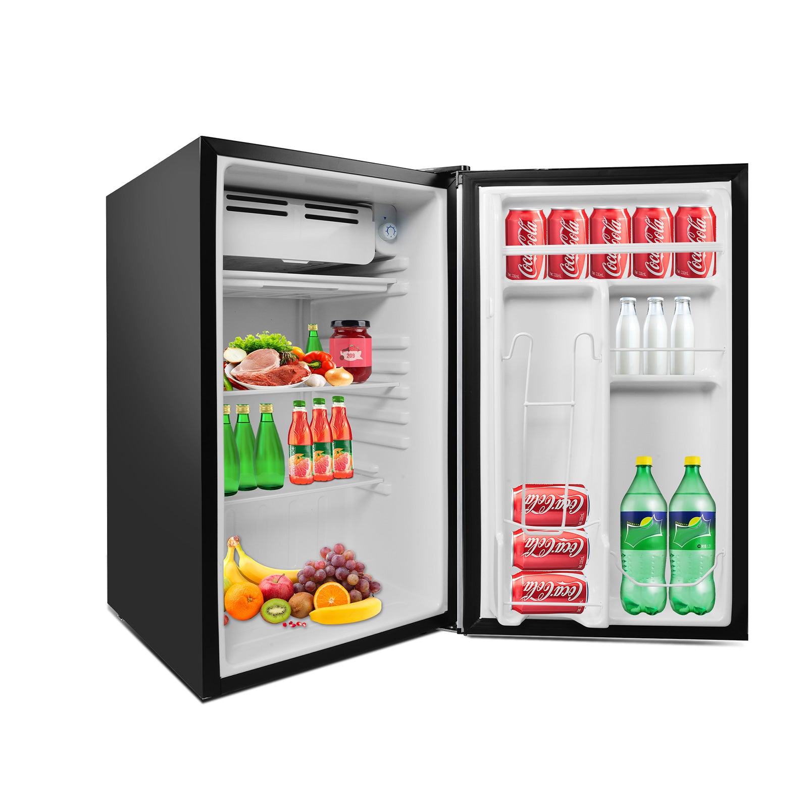 3.2 Cu.Ft. Mini Fridge with Freezer, Removable Shelf，Adjustable Legs, Adjustable Thermostat Control, Removable Shelf | karmasfar.us