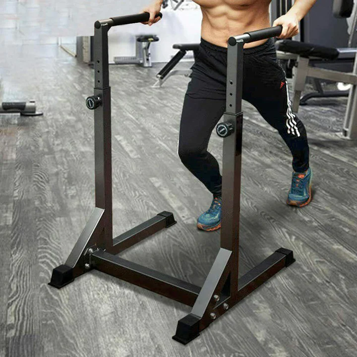 Heavy Duty Steel Dip Stand Station Adjustable Height Strength Training Pull Push Up Bar