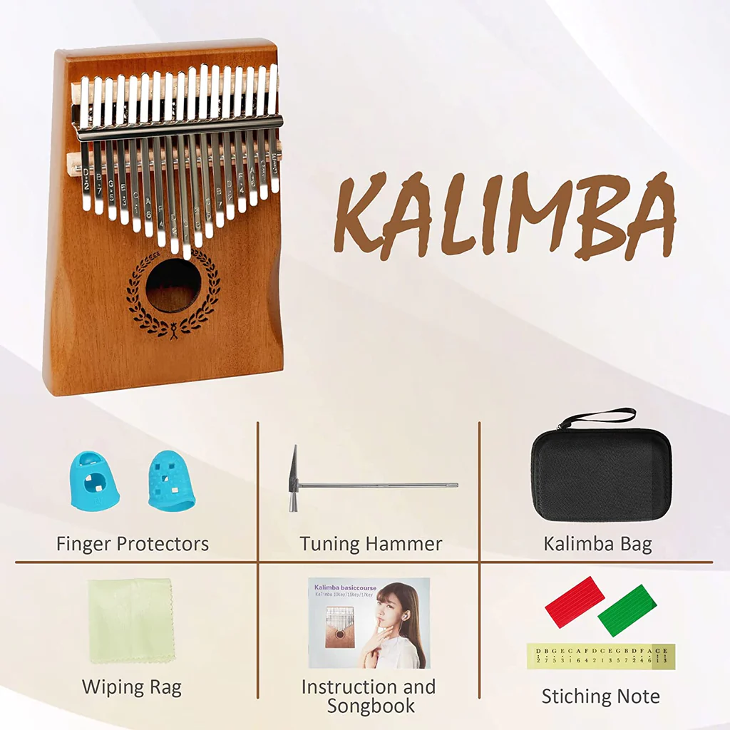 Kalimba Thumb Piano 17 Keys Portable Mahogany Mbira Finger Piano