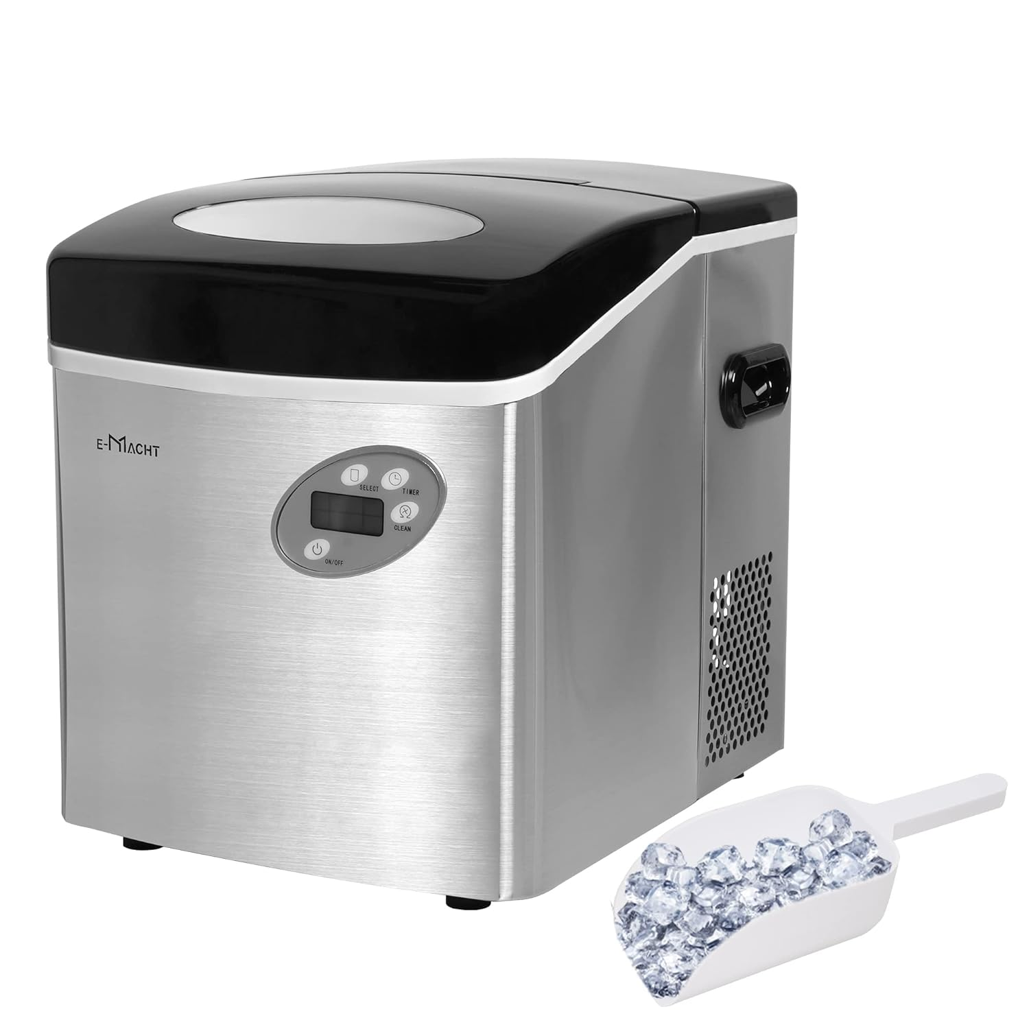 Countertop Ice Maker, Self Cleaning, 48.5lbs/24H, Portable Ice Machine with Hand Scoop for Home Kitchen Party Camping