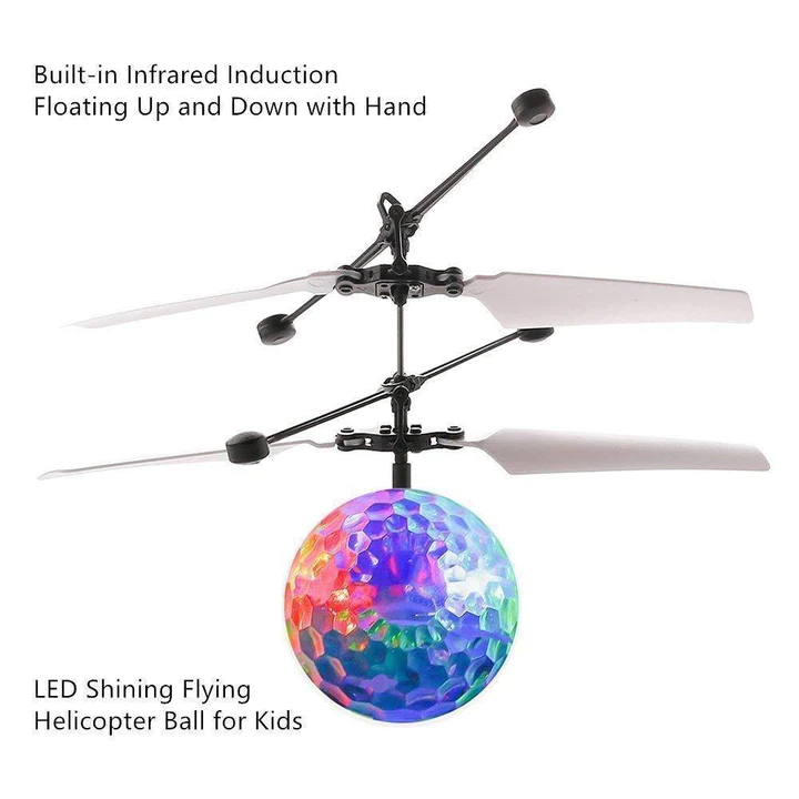 Flying Ball Infrared Induction Flying Toy for Kids Adults Built-in LED Light