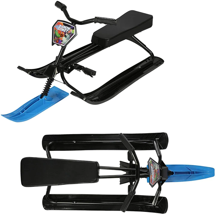 Snow Racer Sled with Steering Bicycle Handle and Twin Brakes