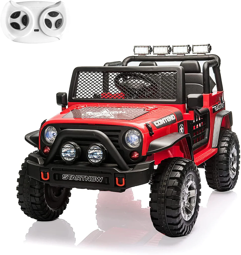 12V Electric Kids Ride On Car 2- Seat SUV Truck w/ Remote Control/ Spring Suspension/ LED Lights/ Bluetooth/ MP3