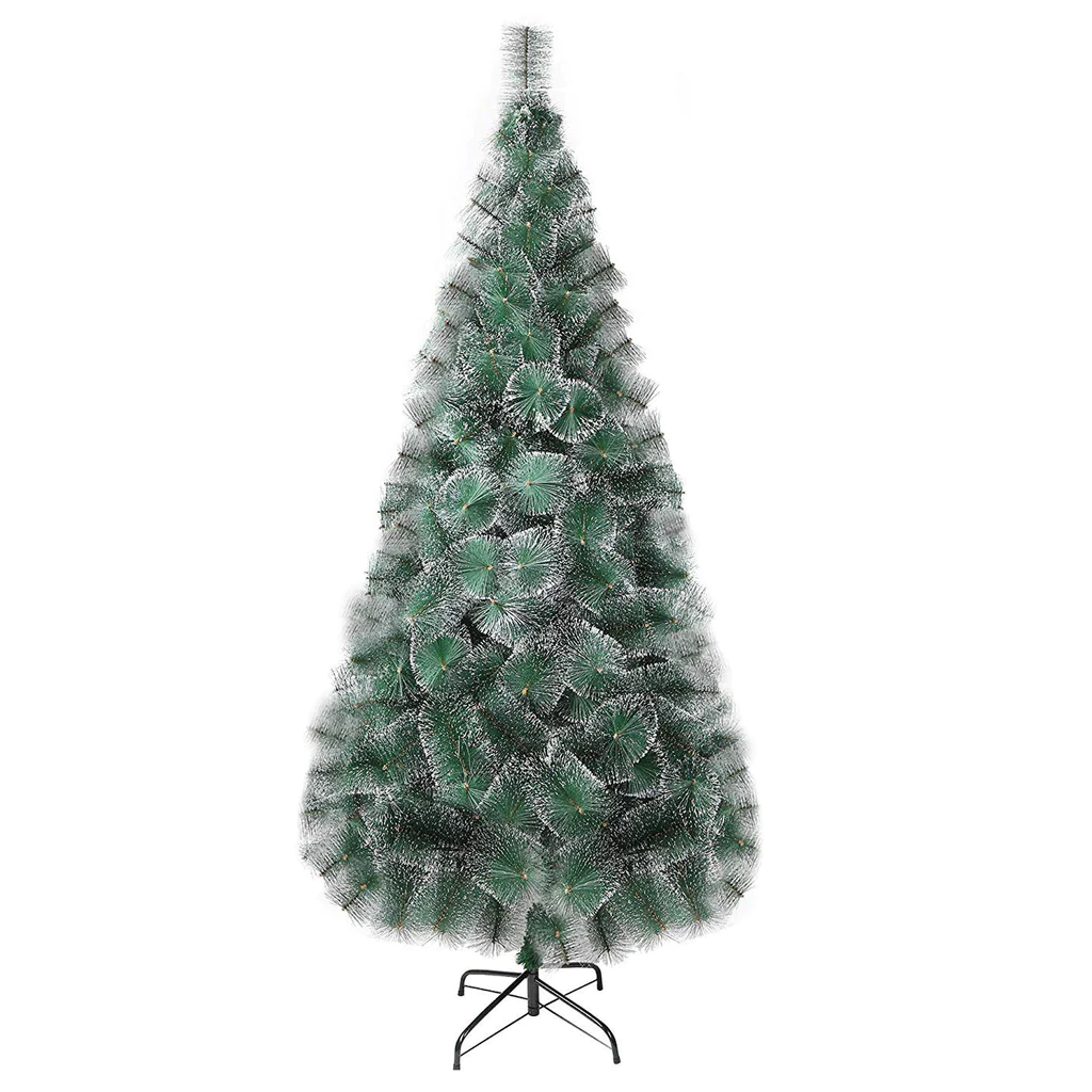 7' Classic Artificial Christmas Tree with 295 Branch Tips, Decorations, Green & Point White