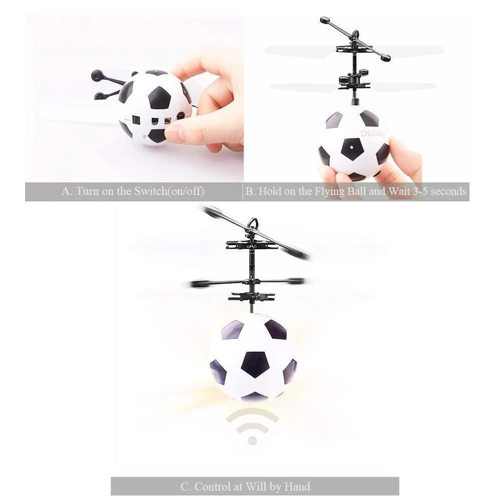 Flying Ball Flying Toy for Kids Adults Built-in LED Light Helicopter Flying Drone