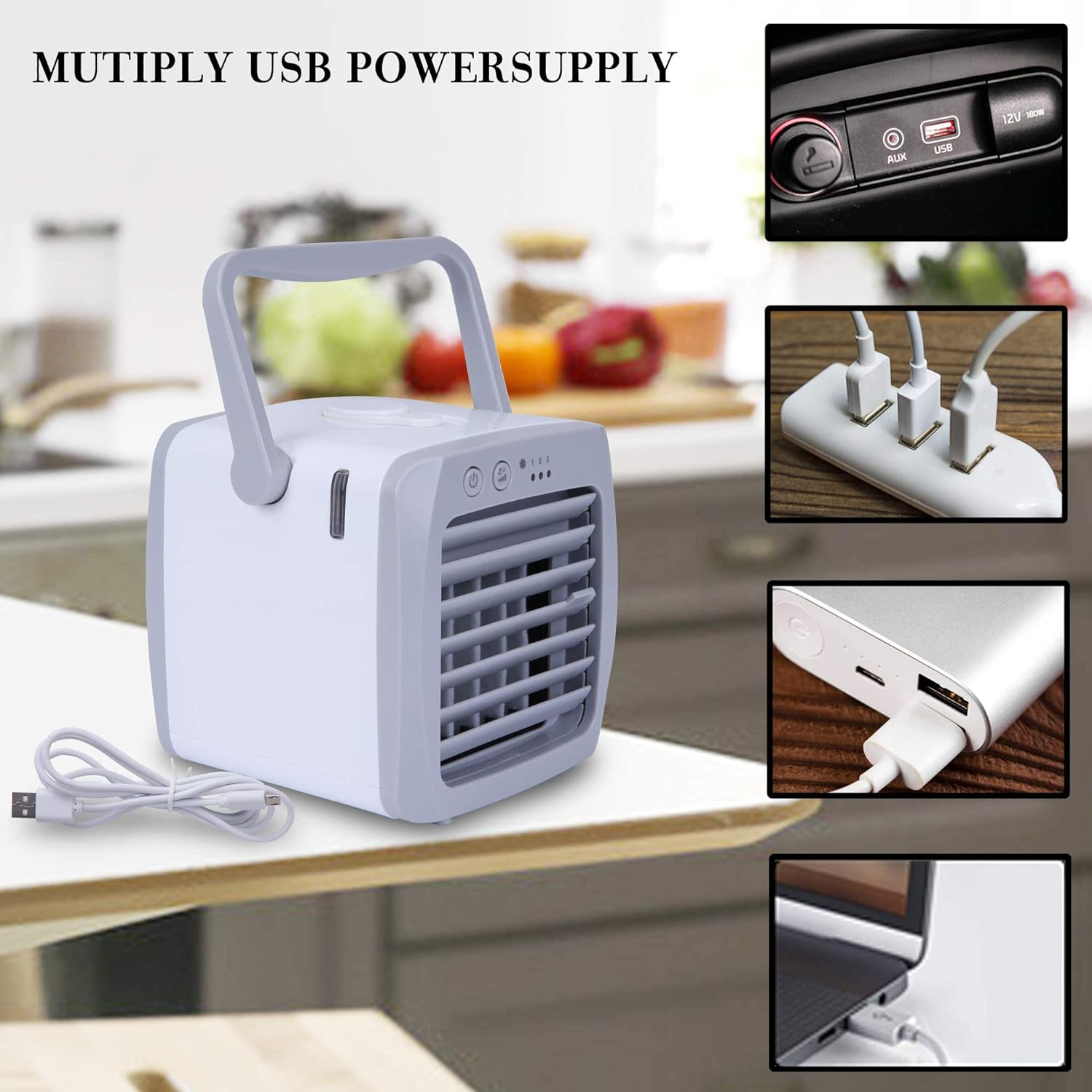 Portable Evaporative Air Conditioner Cooler Small Cooling Fan with USB Charge