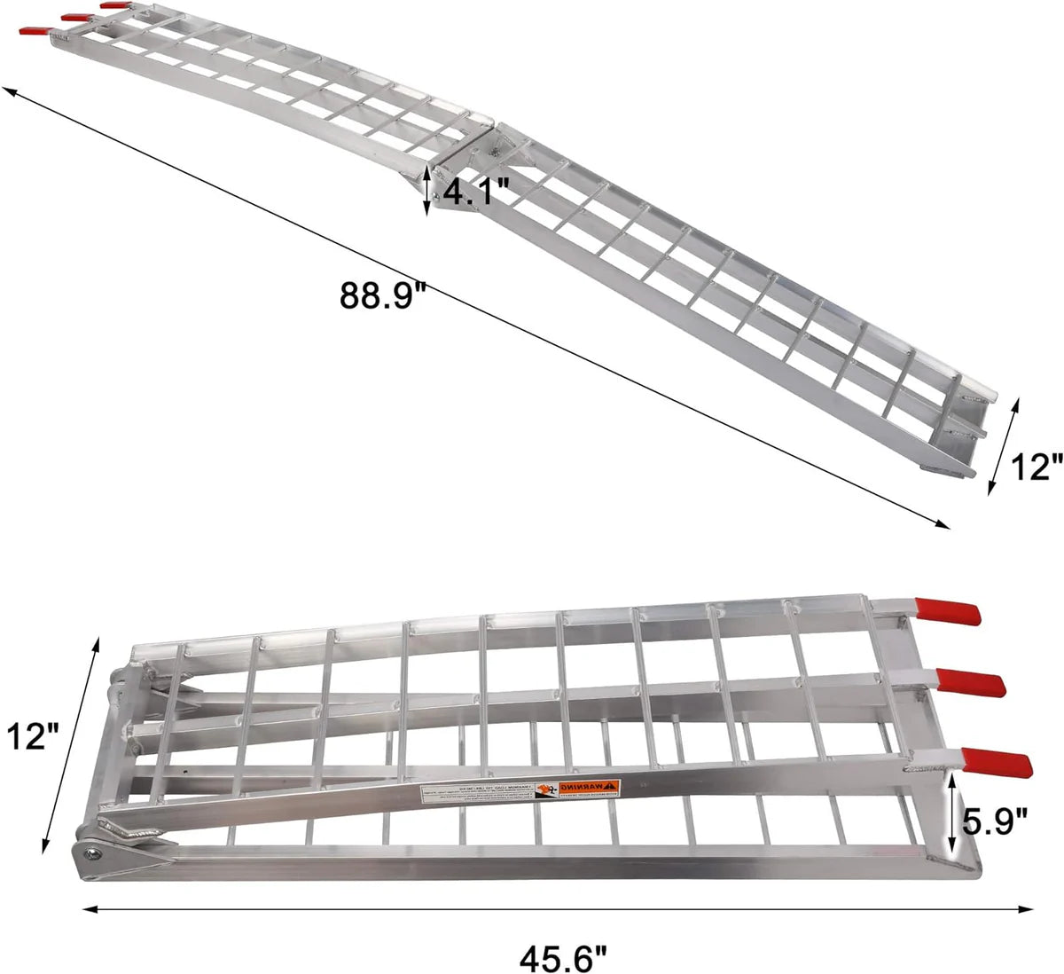 Set of 2 Folding Loading Ramp 7.4ft with 1500lbs Capacity Aluminum Truck Ramp