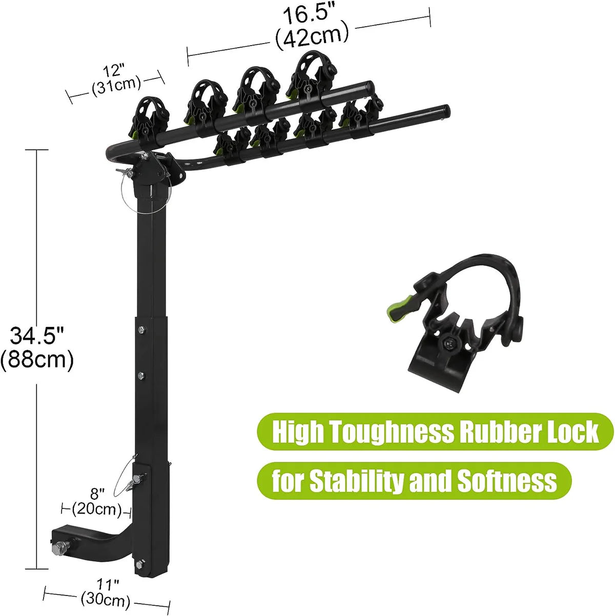 Hitch Bike Rack for 4 Bikes Foldable Bicycle Carrier for Car with 2  Hitch Receiver