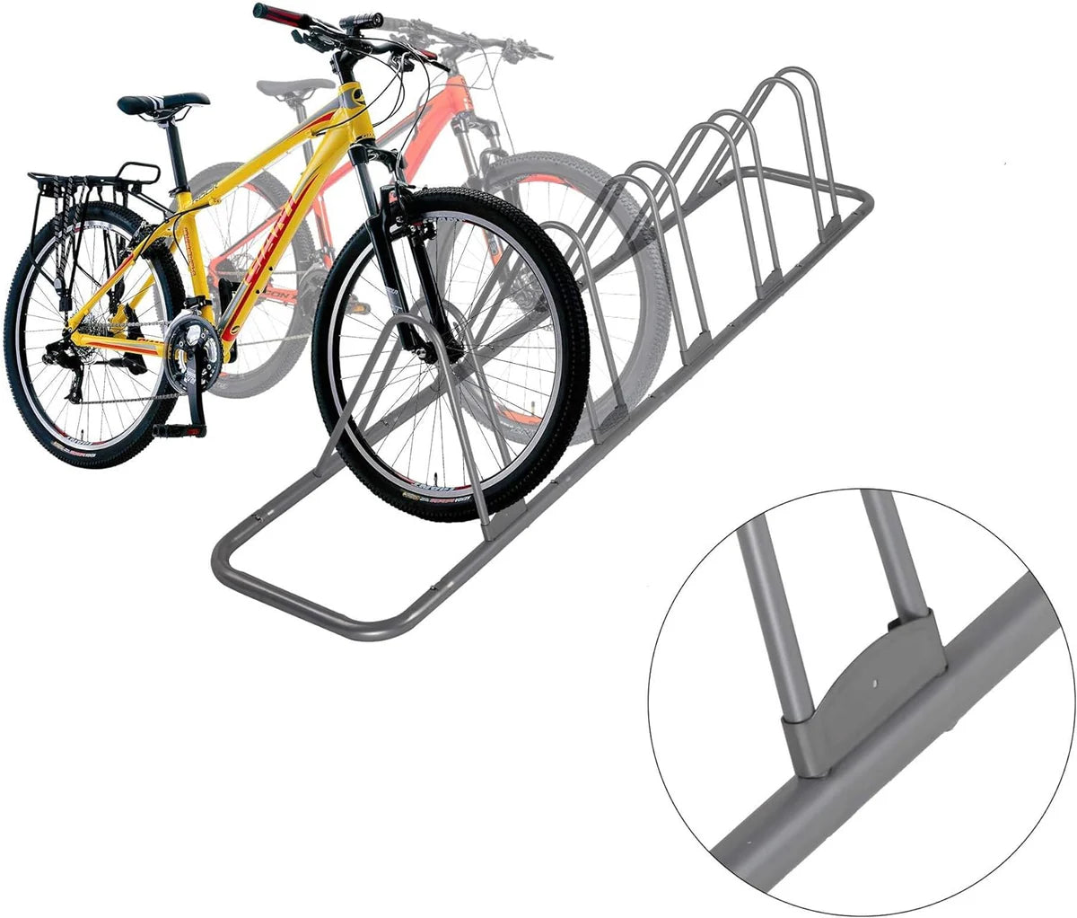 Bicycle Floor Parking Stand for 5 Bike Garage Floor Stand Storage Rack