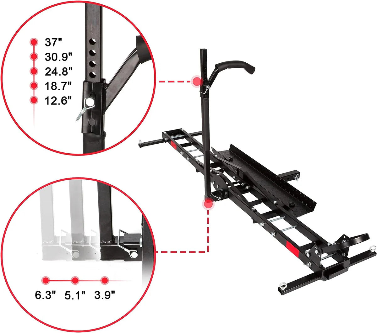 Hitch Mount Dirt Bike Carrier Rack Motorcycle Carrier with Loading Ramp and 2  Hitch Receiver