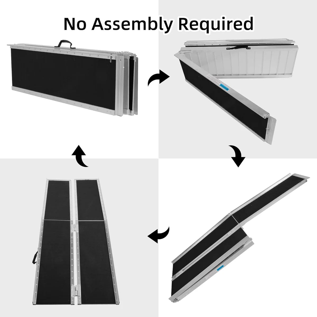 7ft Portable Ramp for Wheelchair Scooter Folding Aluminum Alloy Ramp with Handle