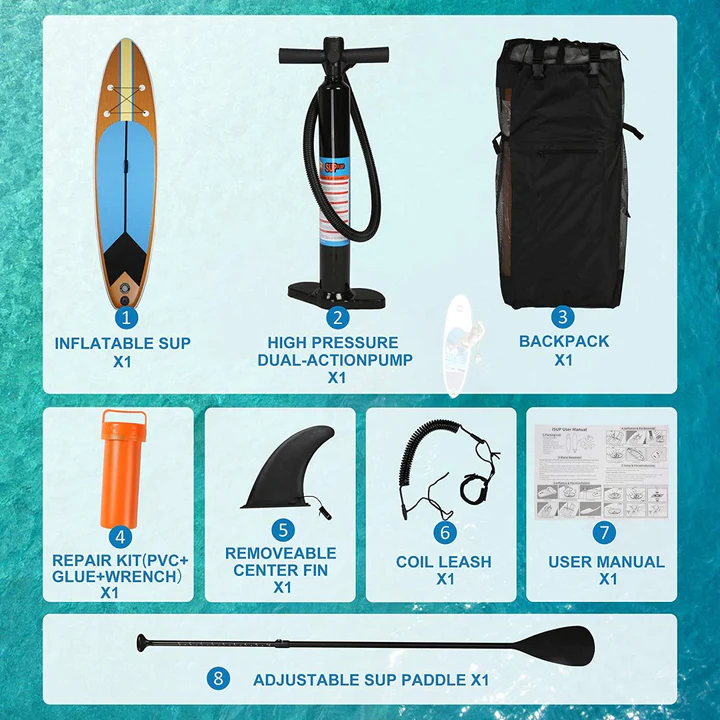 Inflatable Paddle Boards with Surf Board Accessories & Carry Bag