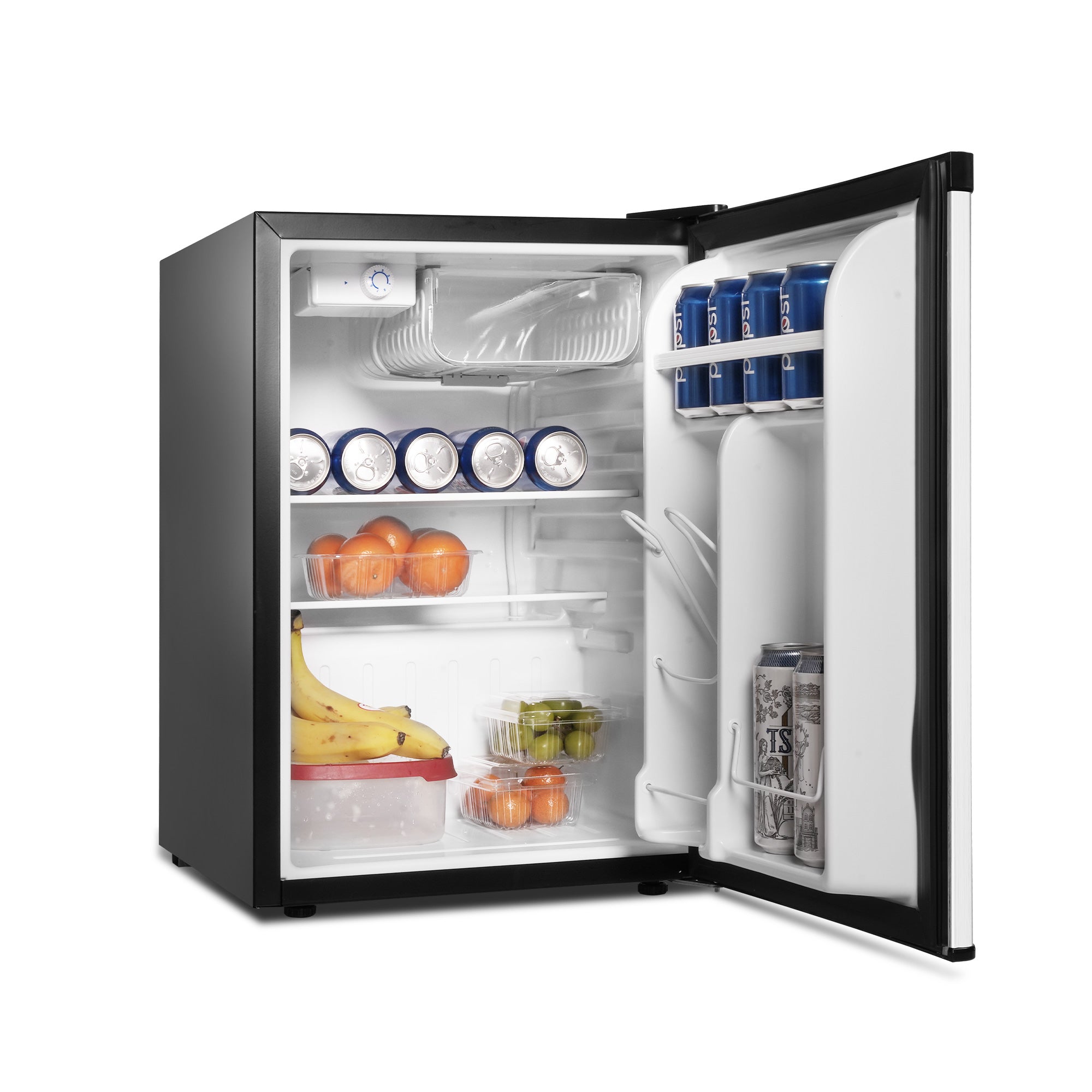 Single Door Compact Refrigerator with Freezer, Adjustable Legs and Adjustable Temperature Control, Reversible Door