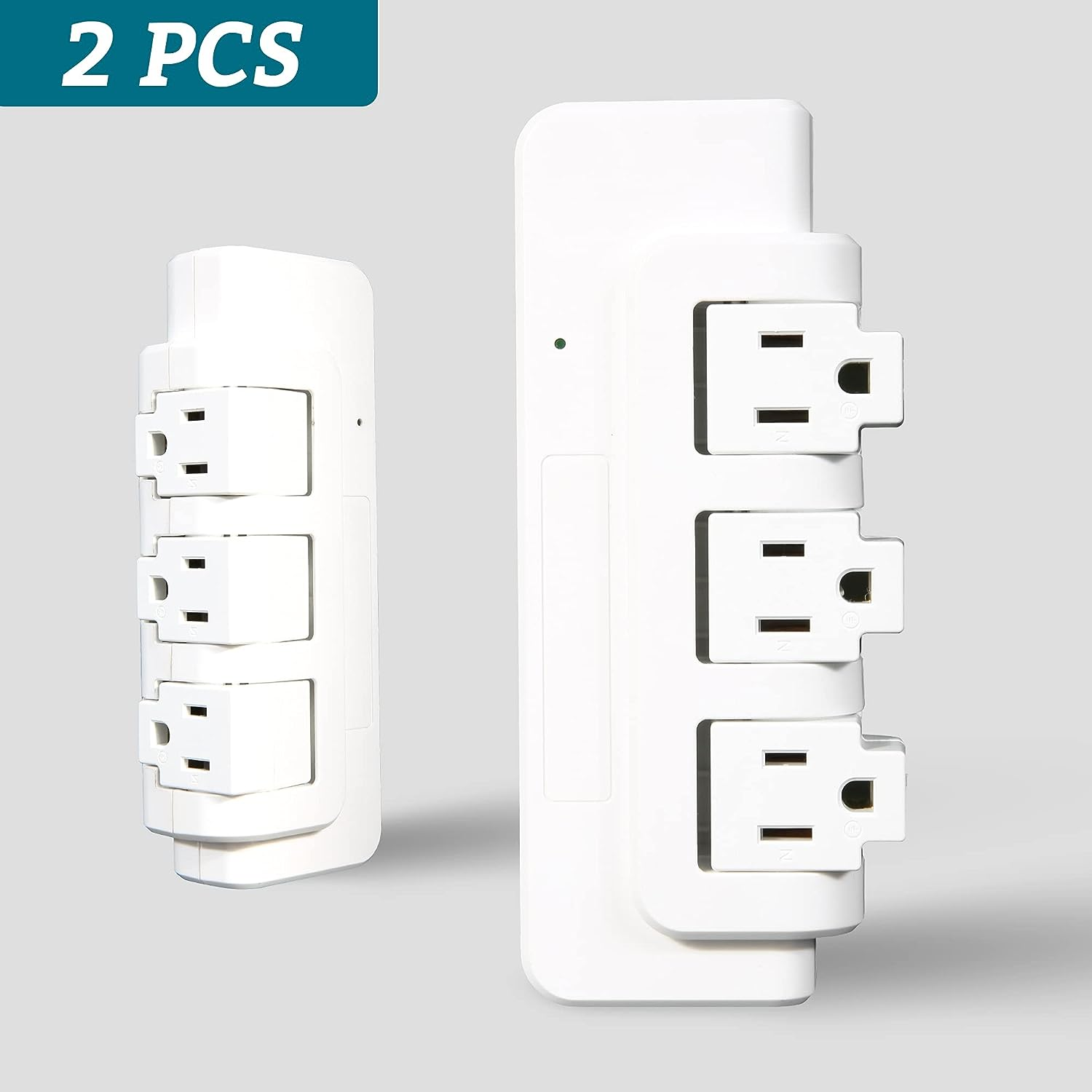 Portable Power Strip Tower 3 Outlets with Extender Multi Sockets Wall Mount for Home Office (2 pcs without shelf)