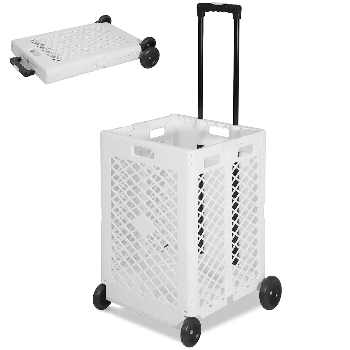 70L Portable Folding Shopping Cart with Wheels