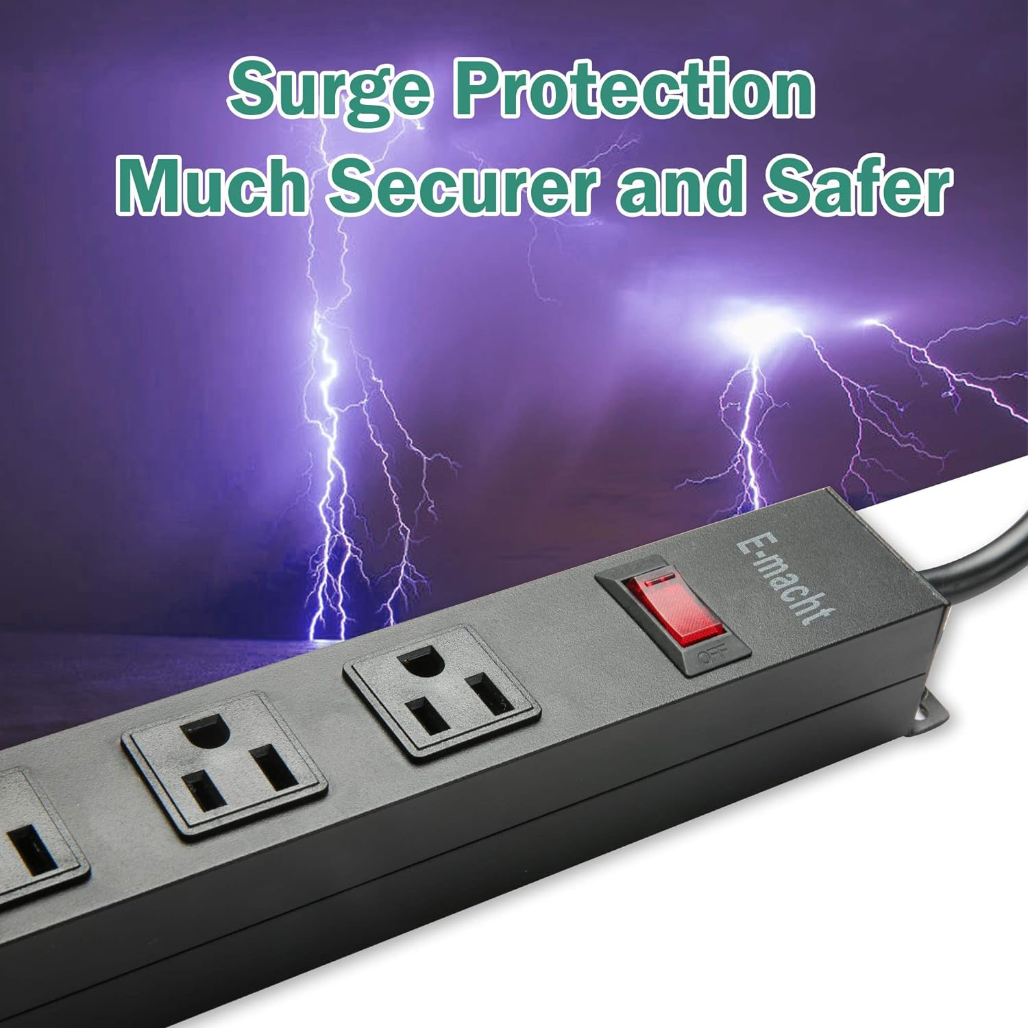 6 Outlet Heavy Duty Power Strip 2 Pack Metal Power Outlet