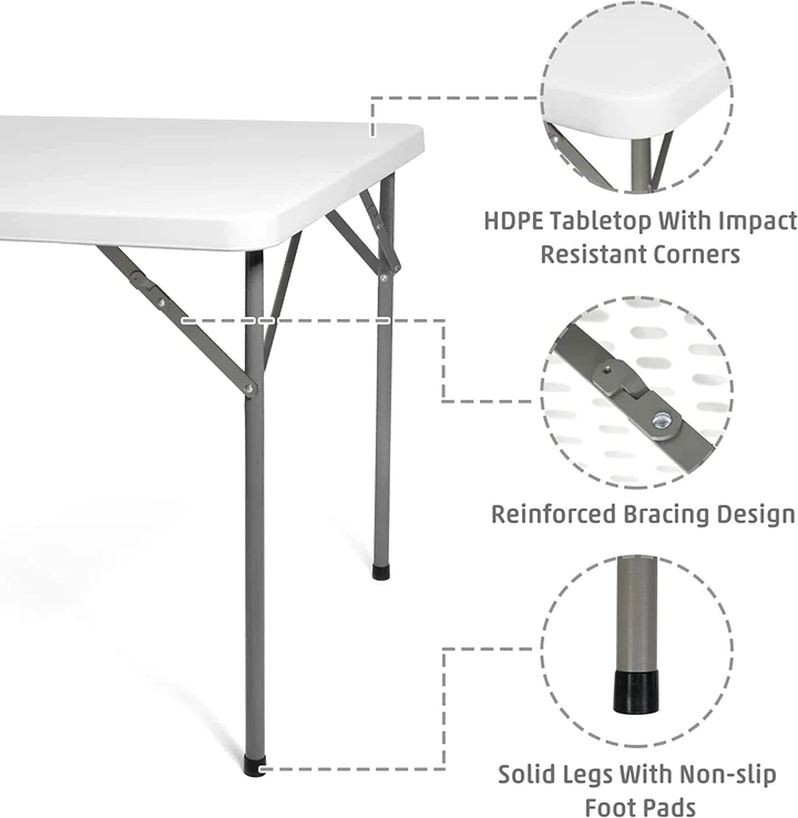 2.8 ft. Square Folding Card Table 34  Portable Patio Plastic Tables