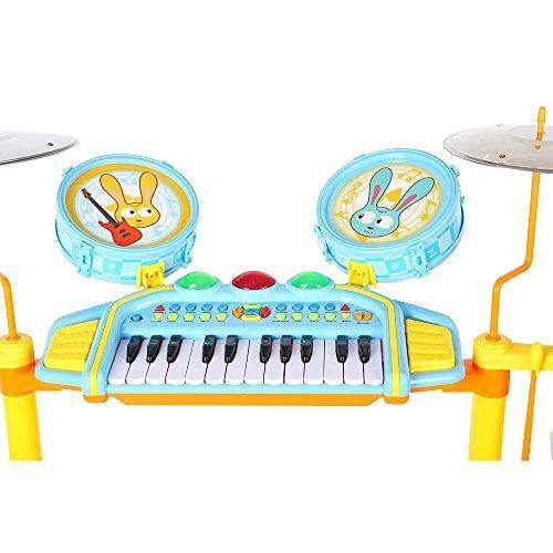 Kid's Musical Instrument Jazz Drum Play Set with 24 Keys Keyboard | karmasfar.us