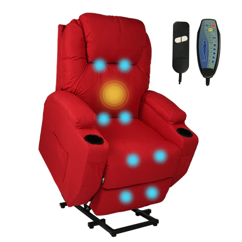 Power Lift Recliner Chair, Electric Full Body Massage Chair, Red