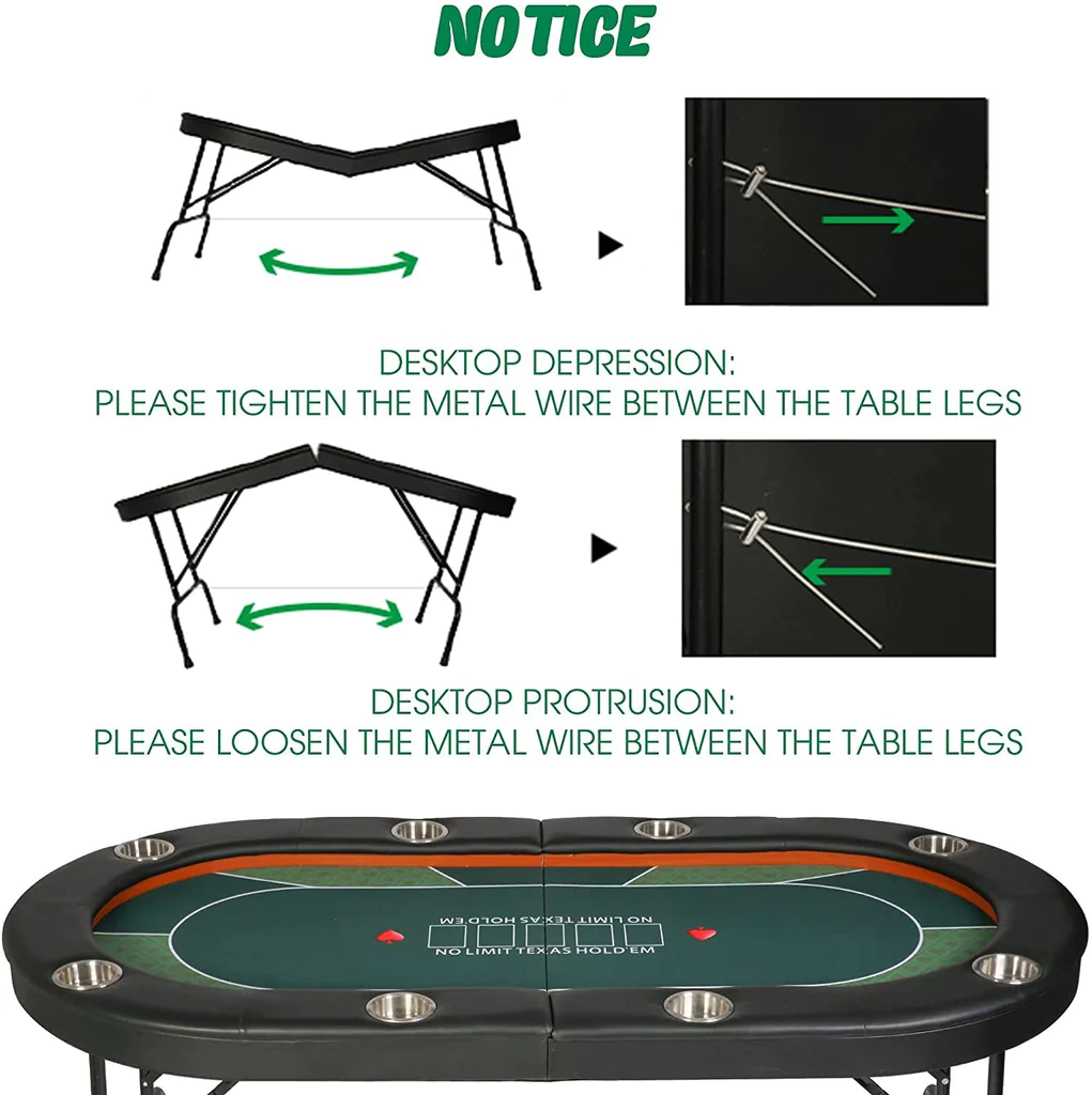 8 Players Foldable Texas Holdem Poker Table