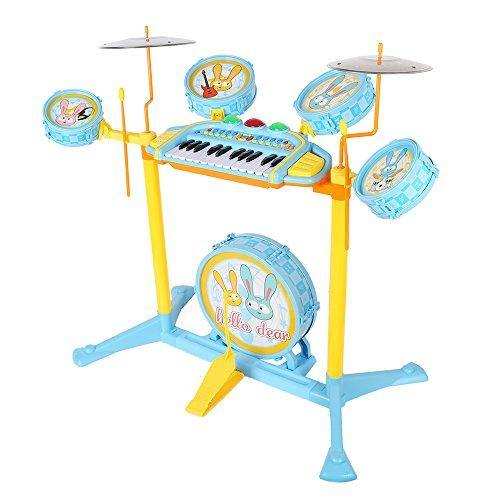 Kid's Musical Instrument Jazz Drum Play Set with 24 Keys Keyboard | karmasfar.us