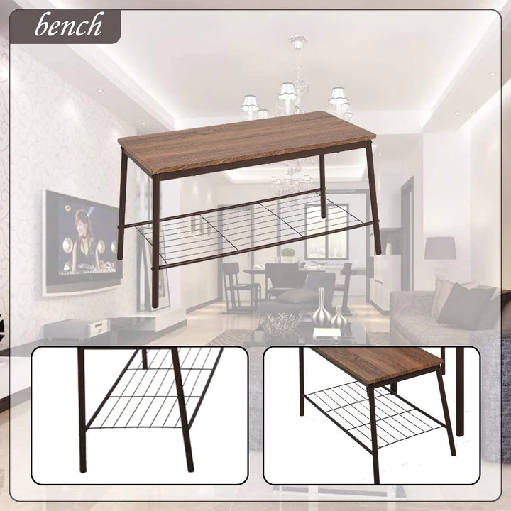 Kitchen Table and Chairs for 6 Dining Table Industrial Wooden Dinette Set