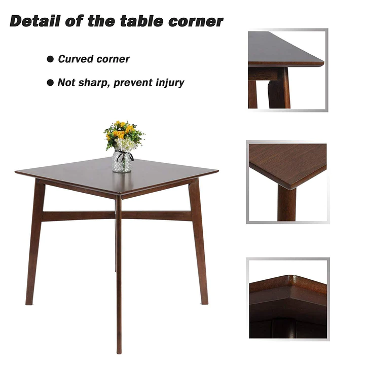 Modern Mid Century Style 5-Piece Counter Height Table Set with Pub Bar Stools